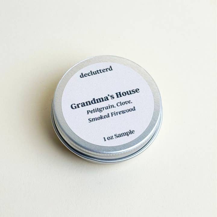 declutterd - Wholesale Travel Candles - Candle Tin Sample 1 oz Wood Wick Non Toxic Coconut Soy Wax2