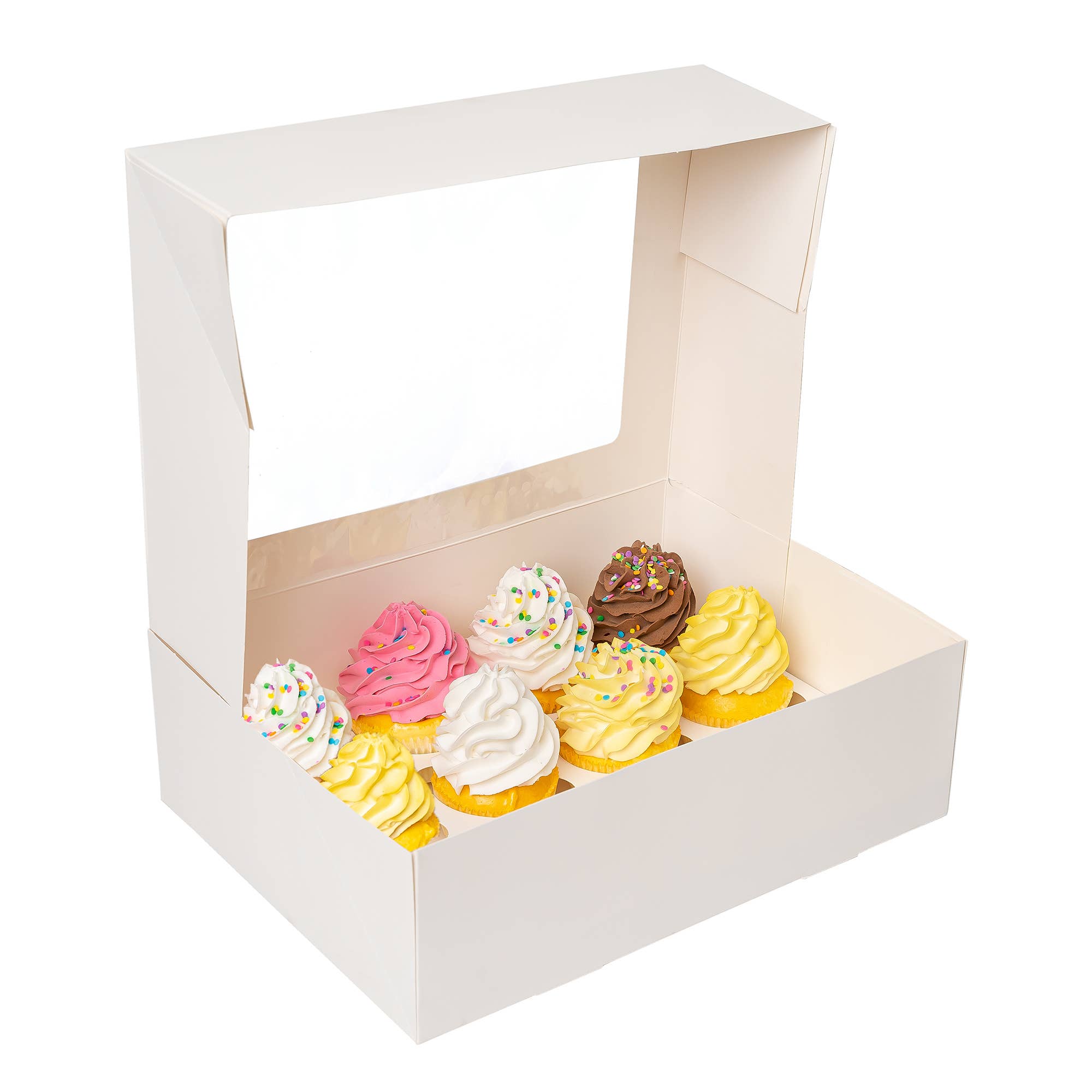 Cupcake Carrier 25 Pack with 12-Cupcake Insert Tray - White for wholesale on Faire4