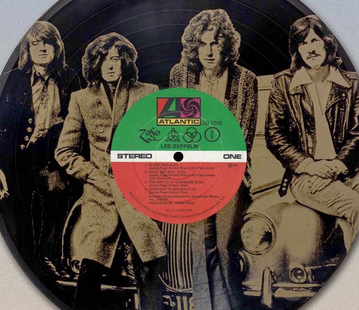 Gold Record Outlet – wholesale Dimensionell/3D-väggkonst – Led Zeppelin Trappa Till Himlen 12" Svart Vinyl Lp Laser Etc2