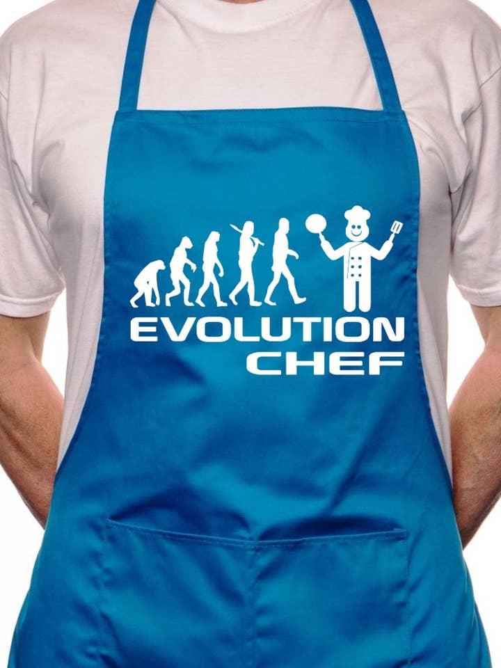 Adult Evolution Of A Chef BBQ Cooking Funny Novelty Apron for wholesale by Print4U