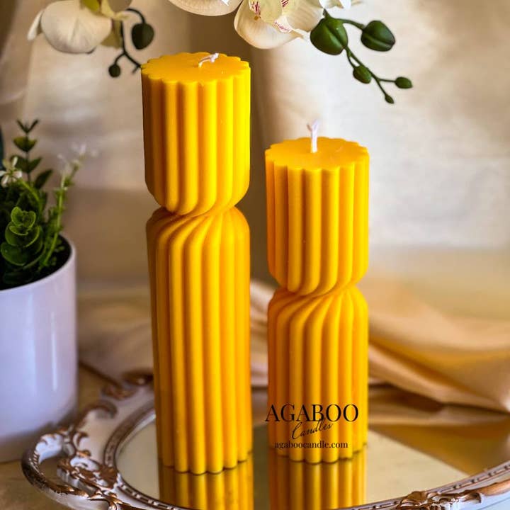 Agaboo Candle - Wholesale Pillar candle - Huge Twisted Ribbed Pillar Candle7