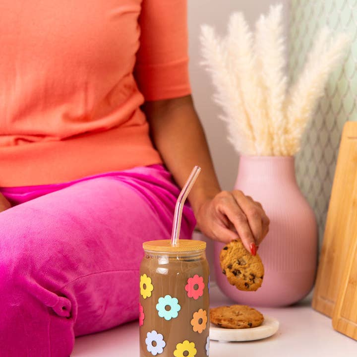 Talking Out of Turn - Wholesale Drinking Glass/Cup - Holiday Can Glass w/Lid + Straw24