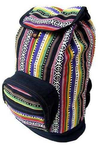 Ganesh Himal Trading - Wholesale Backpack - Women's - Cotton Gyari Backpack Drawstring Closure2