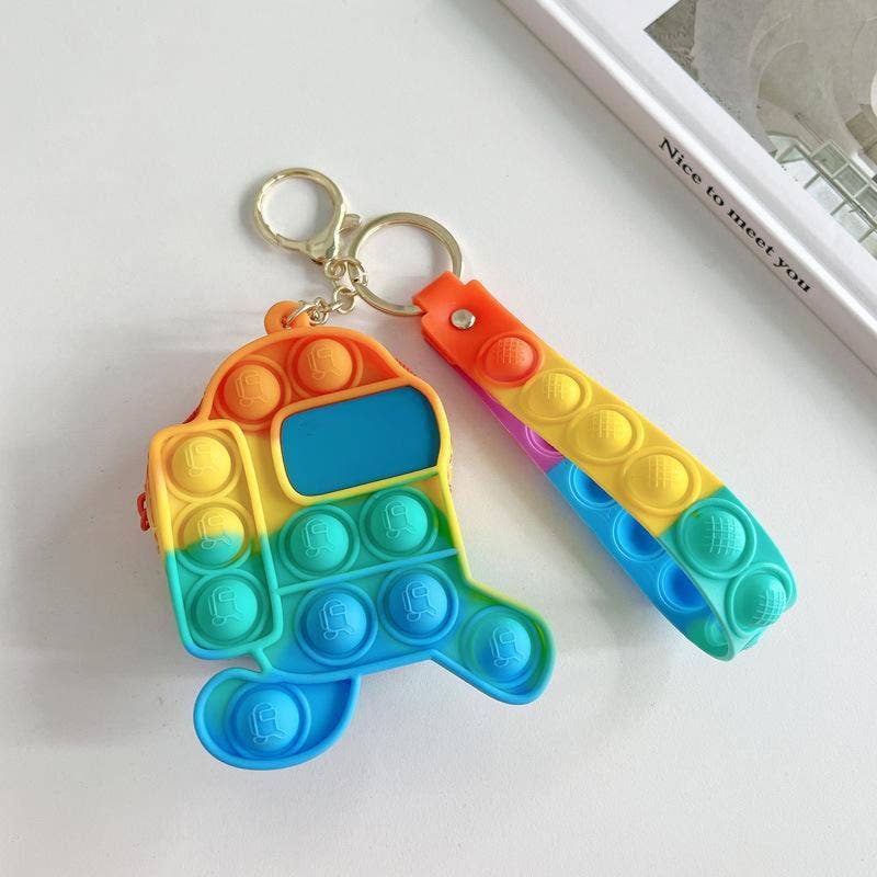 KiddieKickz - Wholesale Keychain - Kids - Small Keychain Coin Purse Spaceman Bear Fingertip Toy25