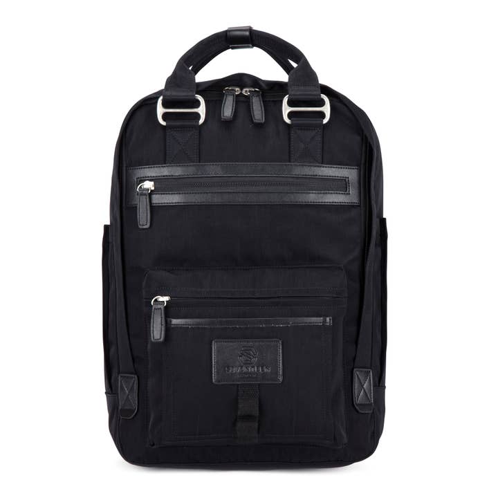 Wimbledon Backpack - Black with Black for wholesale by SEVENTEEN LONDON