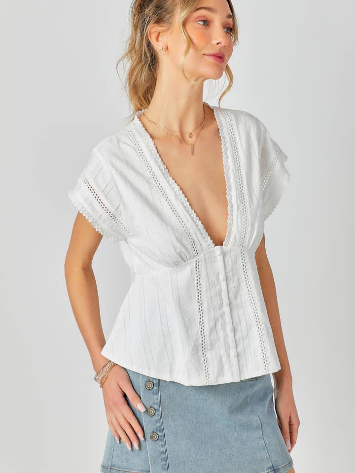 BABY PINK – Engroshandel Strikket top - Dame – Blondekombination Peplum Top17