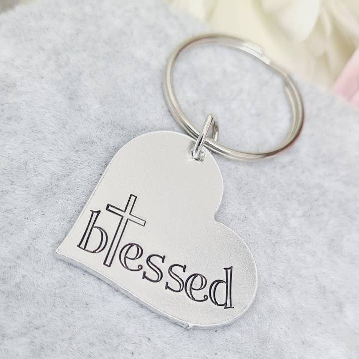 Blessed Keyring with a Cross for wholesale by The Trinket Box