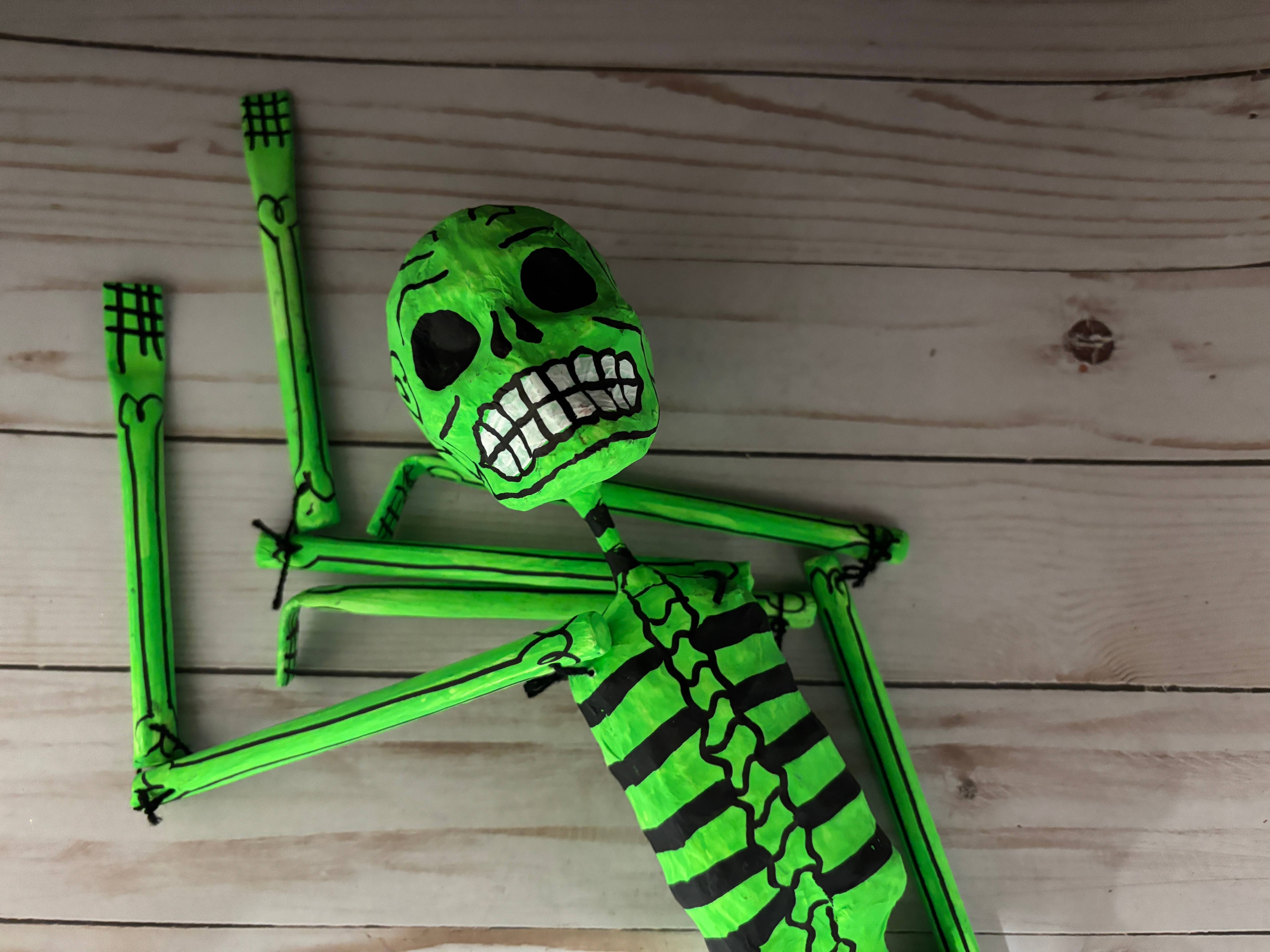 Viva Greetings - Wholesale Decorative Figurine - Paper Mache Calavera Day of the Dead Skeleton Colored5