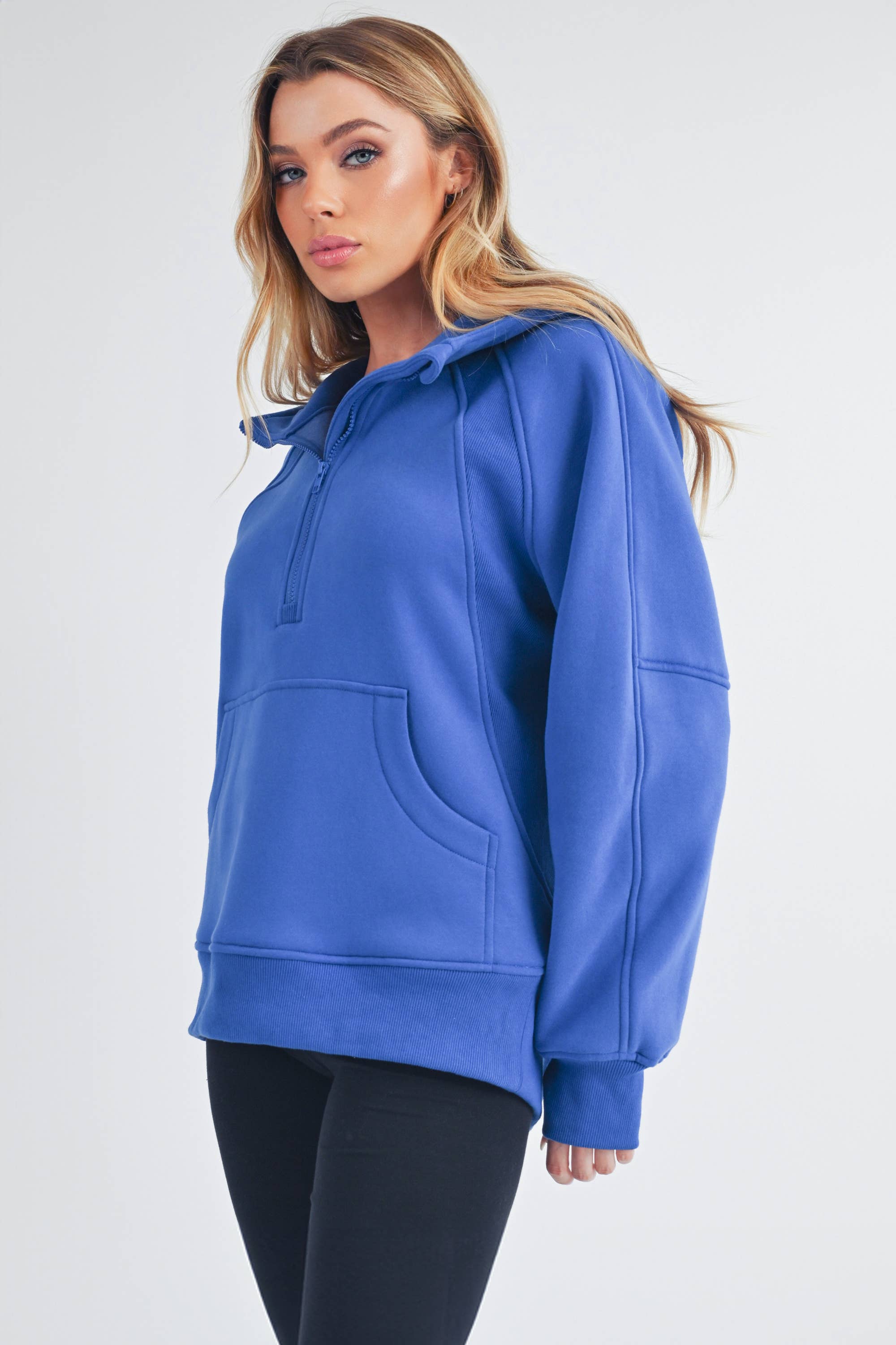 AEMI + CO - Venta al por mayor Sudadera con capucha - Mujer - Sudadera con media cremallera larga 990DK Drea16