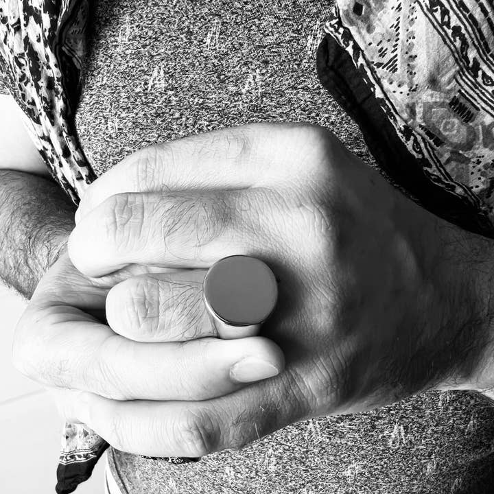 WJW - Wholesale Signet Ring - Stainless Steel Blank Engravable Men's Signet Ring3