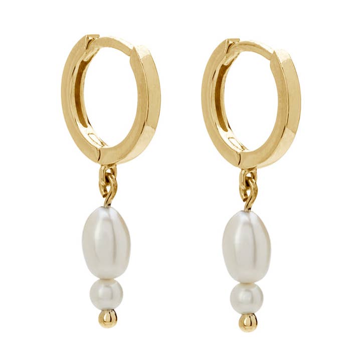 Double Pearl Huggies for wholesale by Murkani Jewellery