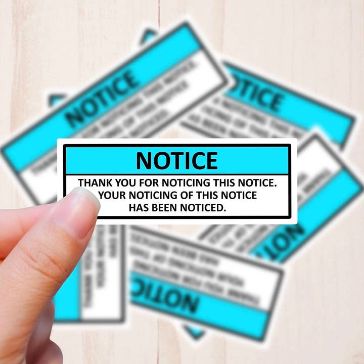 Kennisgeving van deze Kennisgeving, Vinyl Sticker voor wholesale door Graceful Darkness, LLC