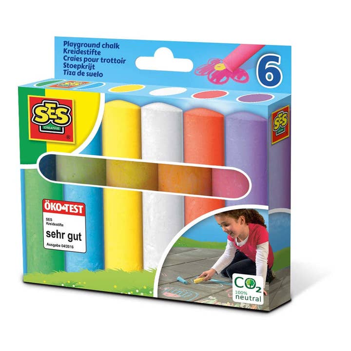 SES CREATIVE Children's Playground Chalks, 6 Pack, 2 to 12 Y for wholesale by Meroncourt Europe Ltd