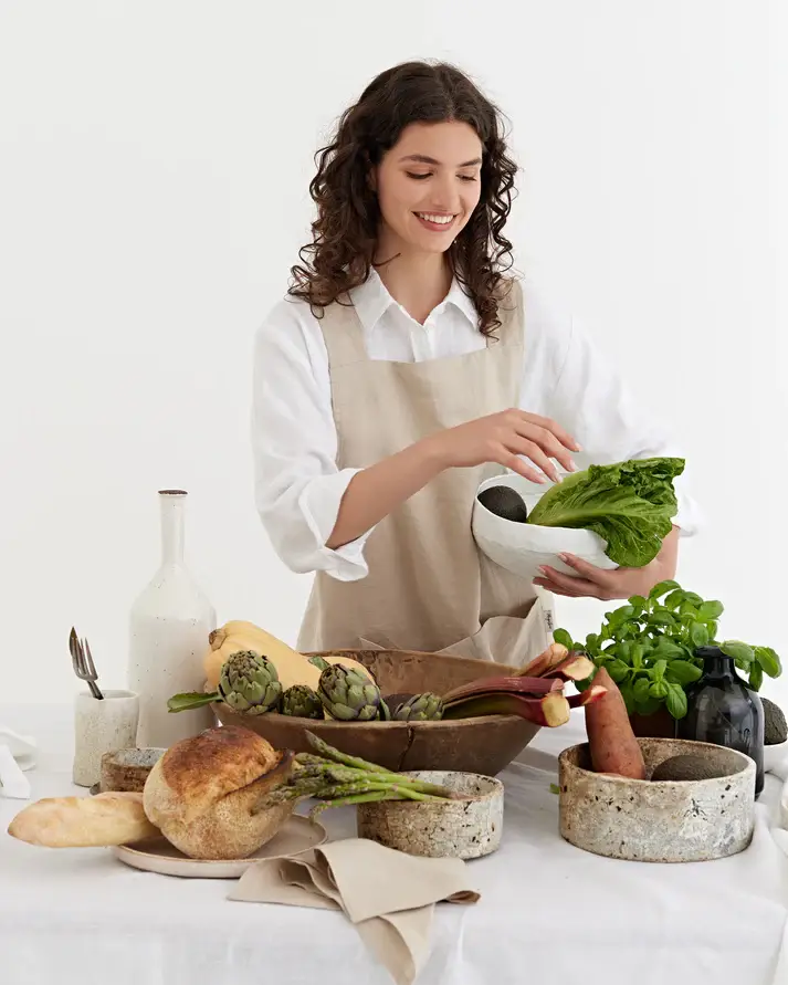 MagicLinen (We handle U.S. import procedures for you) - Wholesale Apron - Pinafore cross-back linen apron in various colors4