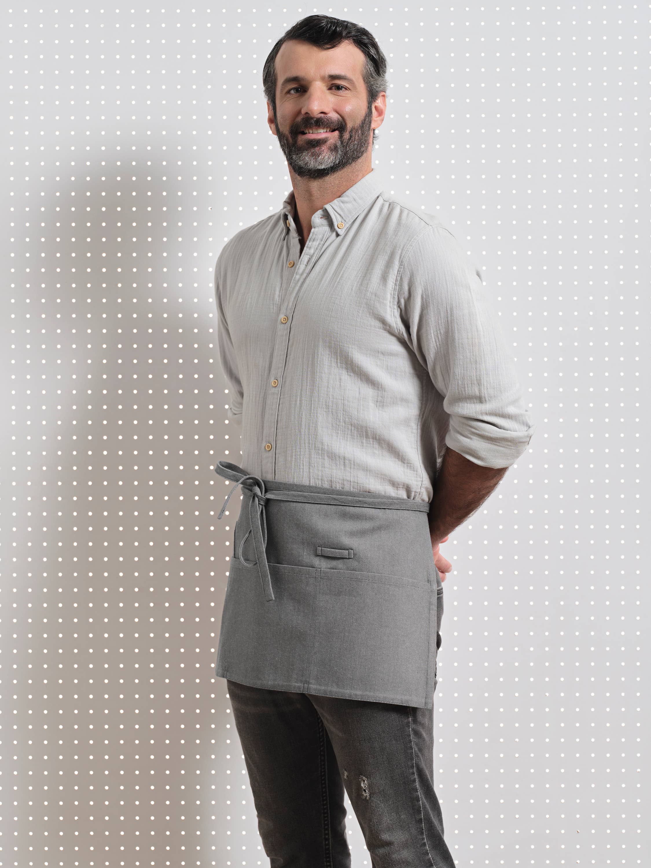 MEEMA - Vente Tabliers - Tablier de serveur en coton MEEMA, tablier mi-long avec poches18