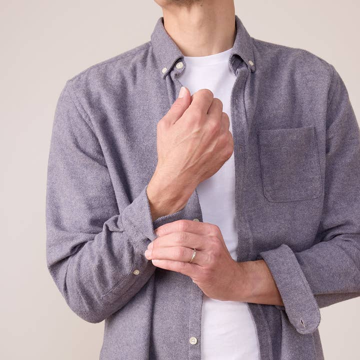 Ensfarvet flannel skjorte Java Blå for engroshandel hos JAQK