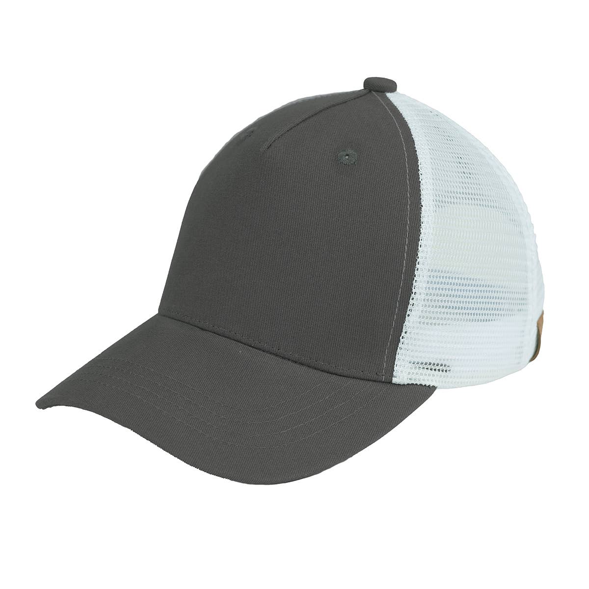 Funky Junque - Wholesale Trucker Hat - Men's - Five Panel Solid Blank Trucker Hat: Charcoal/White0