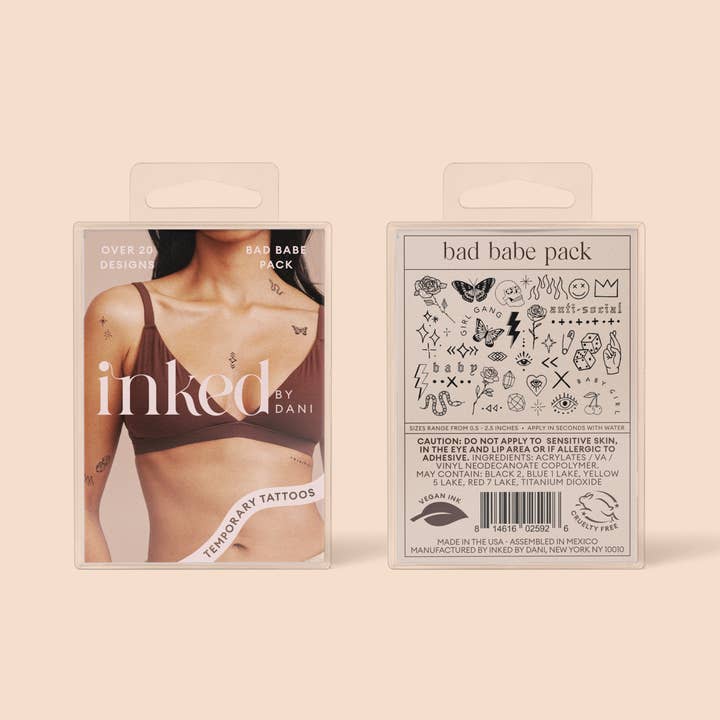 INKED by Dani - Wholesale Temporary Tattoo - Bad Babe Temporary Tattoo Pack11