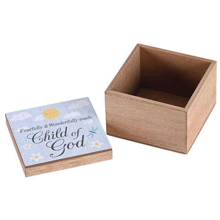 Dicksons - Wholesale Keepsake Box - Kids & Baby - Keepsake Box Child Of God Blue MDF 4x4