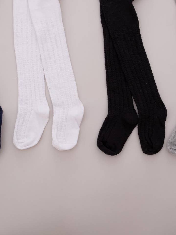 Medias o pantimedias de algodón acanaladas para niños pequeños (estampado de rayas) para venta al por mayor de Pabucun Nu