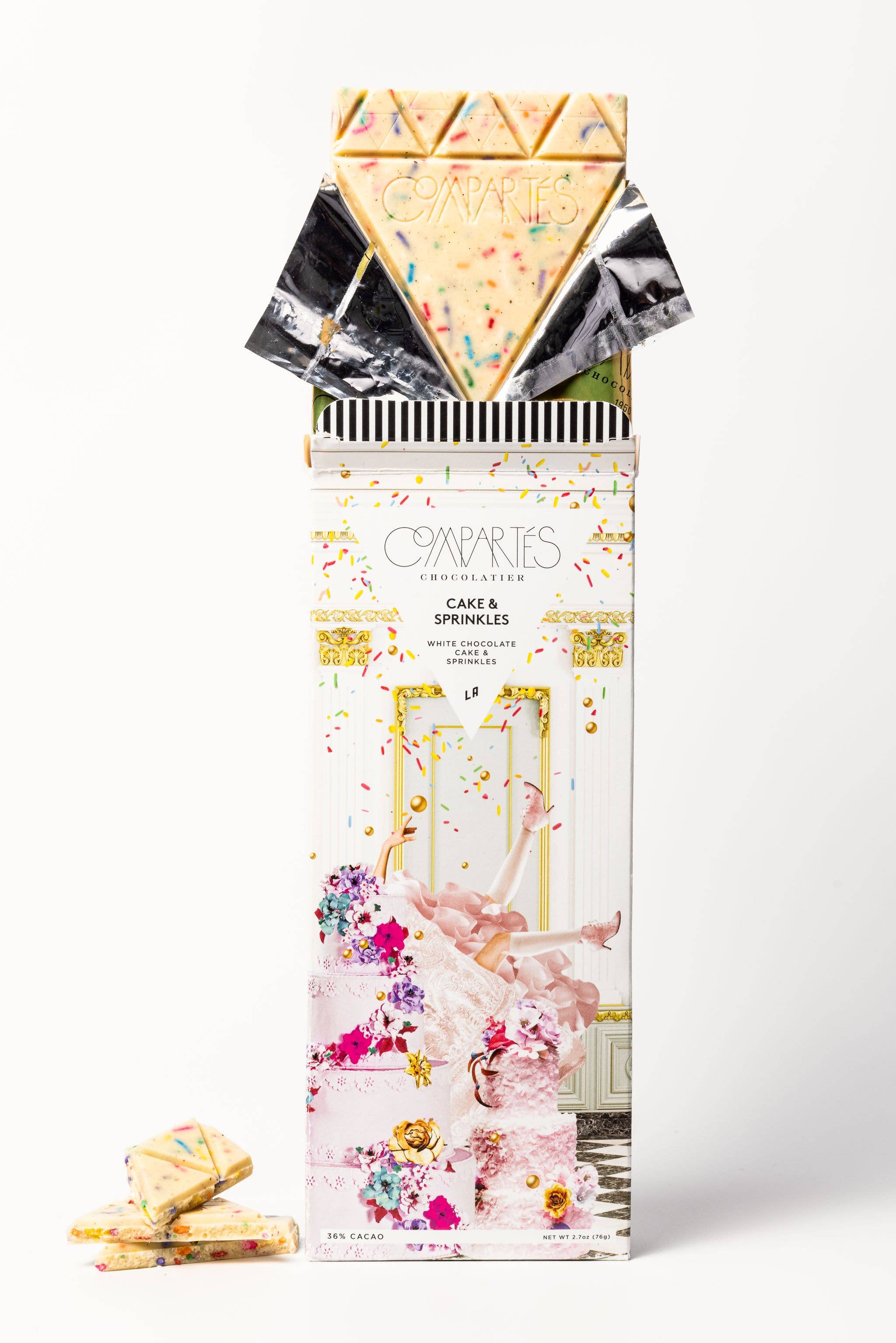 Compartes Chocolate - Vente Barre chocolatée - Tablette de chocolat blanc gourmand CAKE and Sprinkles1