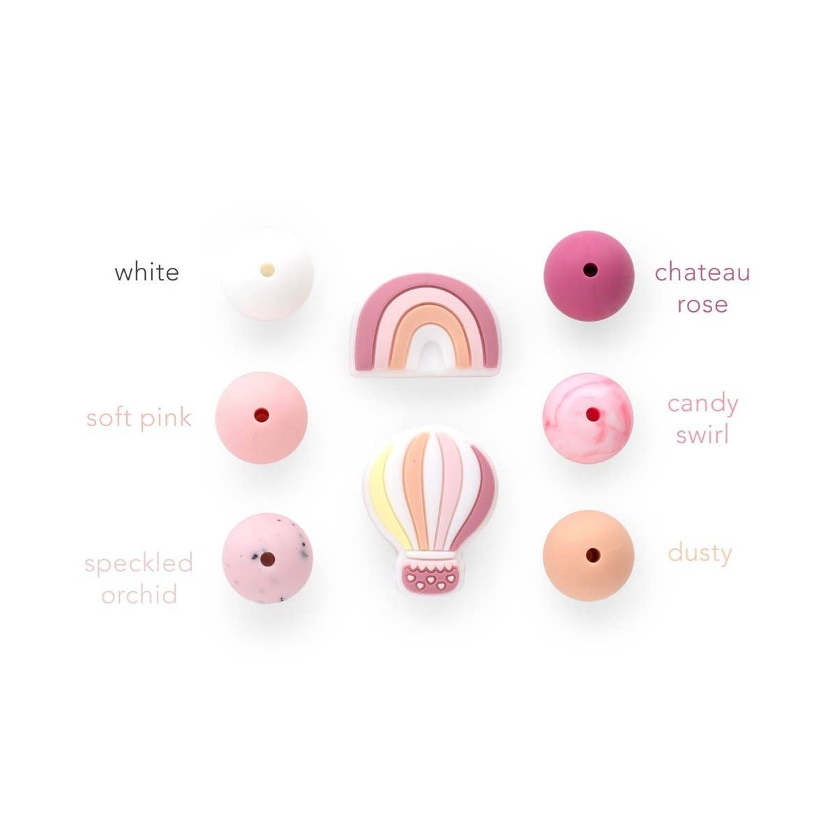 Cara & Co Silicone Craft Supply - Wholesale Beads - Colorful Rainbow Silicone Focal Beads4