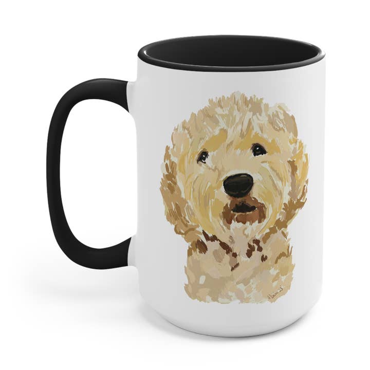 Blue Cava - Venta al por mayor Taza - Taza de café de cerámica bicolor GoldenDoodle0