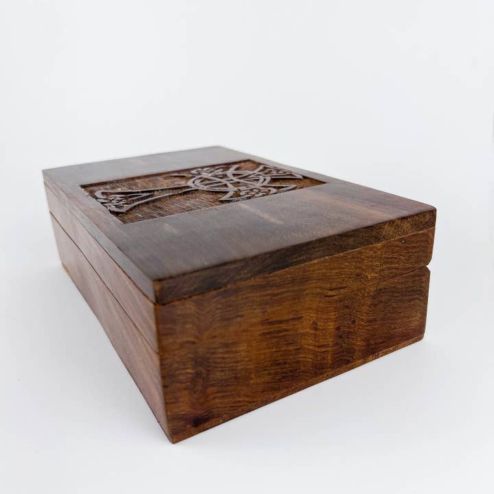 GREENROOTS USA LLC – wholesale Decorative box – Celtic Cross Wooden Box 5X8"9
