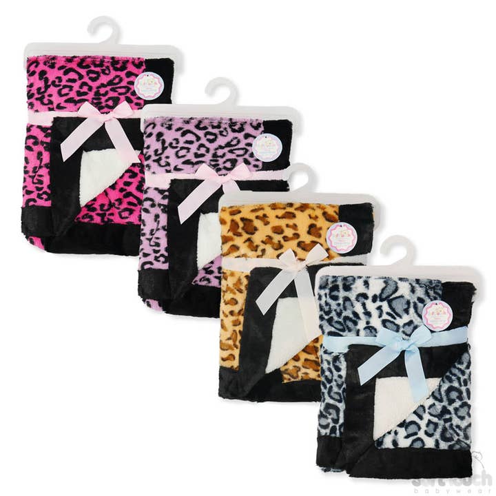Mantas para bebés: estampado de leopardo - FBP104 - SIN DEVOLUCIONES para venta al por mayor de Soft Touch