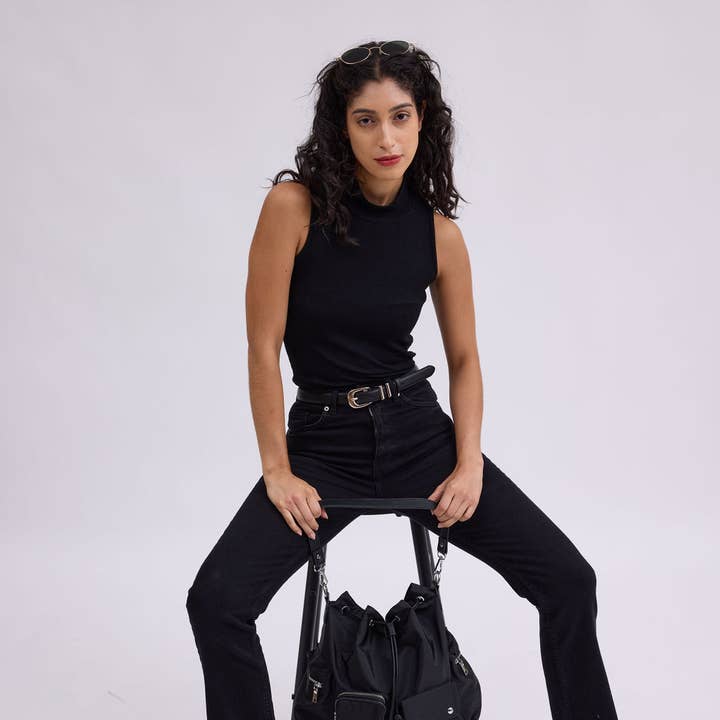 Most Wanted USA - Wholesale Belt - Women's - Leather Belt with Metal Strap Holders