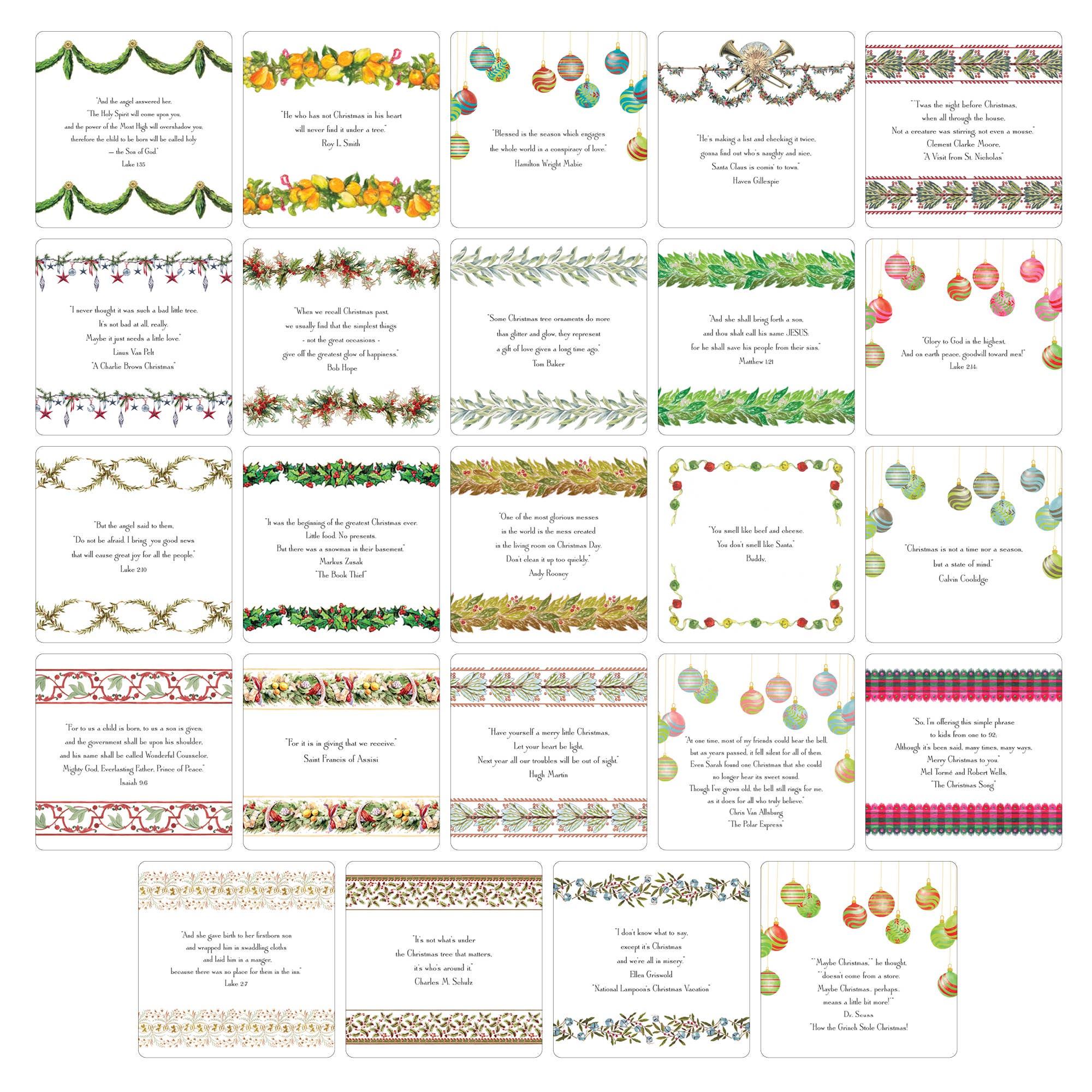 Maison de Papier - Wholesale Advent Calendar - VCO0001999 Christmas Quote Set 5.5" 9