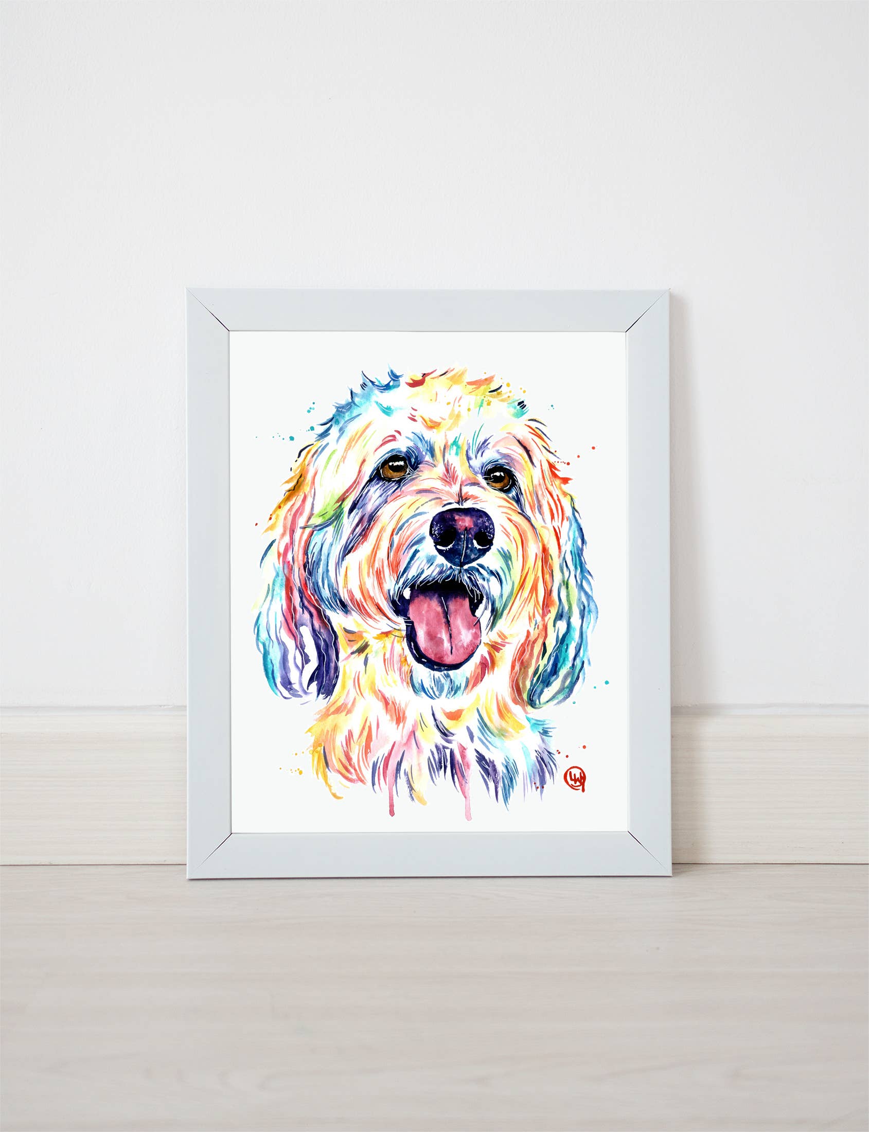 Whitehouse Art - Wholesale Art Print - Goldendoodle Art Print - Laberdoodle, Pet Portrait6