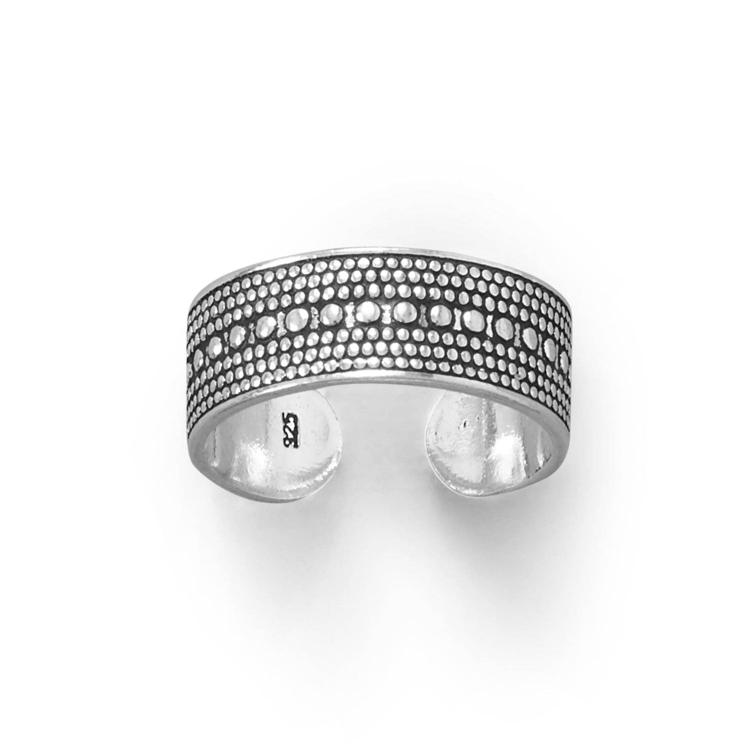Silver Stars Collection - Wholesale Toe Ring - Oxidized Bead Design Toe Ring