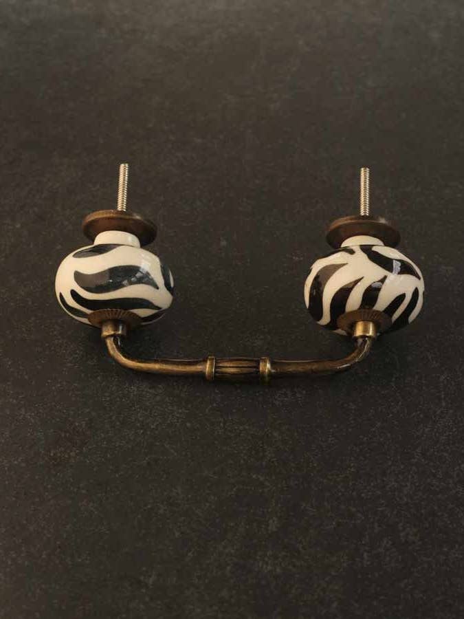 Black and White Round Cabinet Pull, Dresser Knob for wholesale by KNOBCO