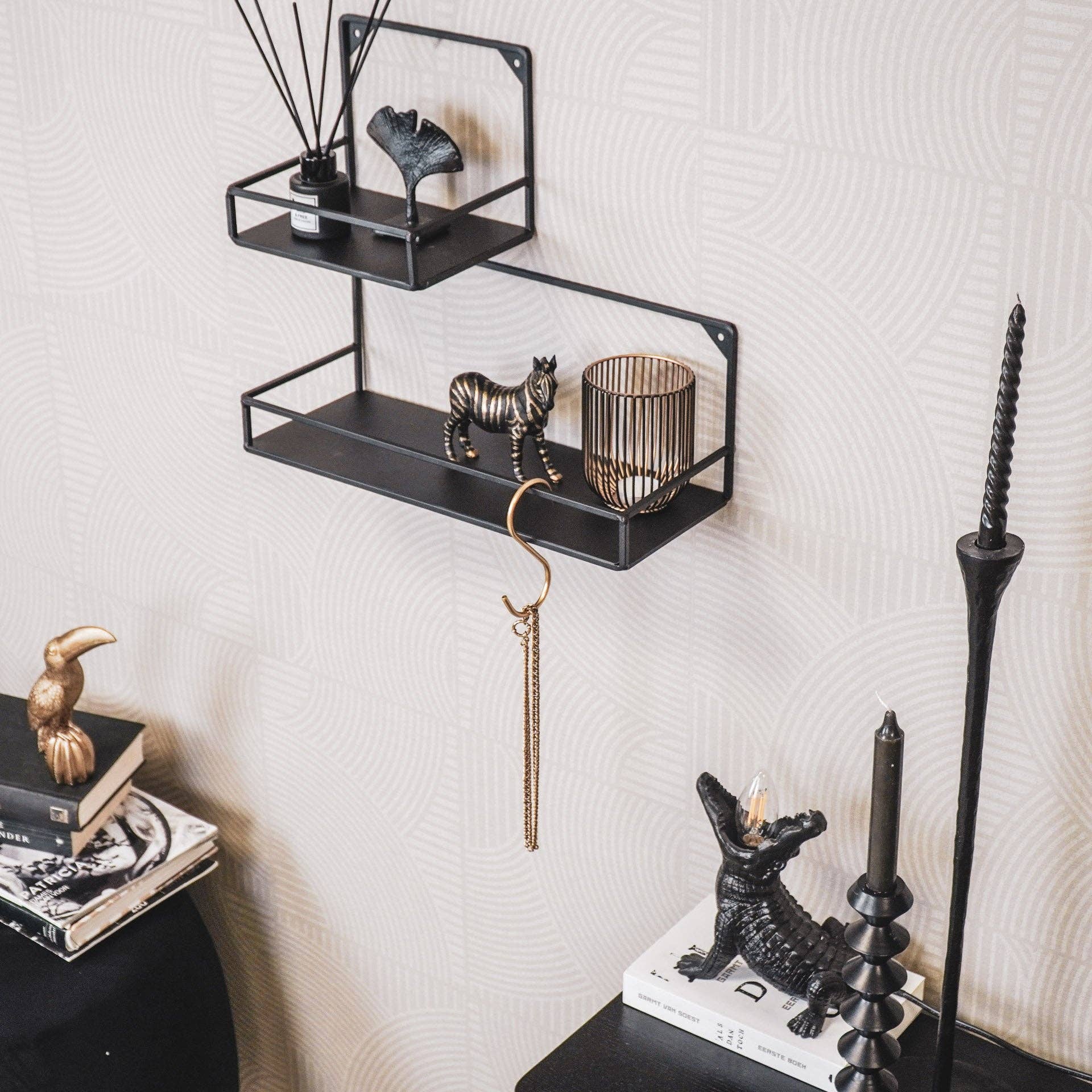 Housevitamin bv - Wholesale Wall Hook - S-Hooks - Metal - Gold -  Set van 6 - 11x6x1cm3