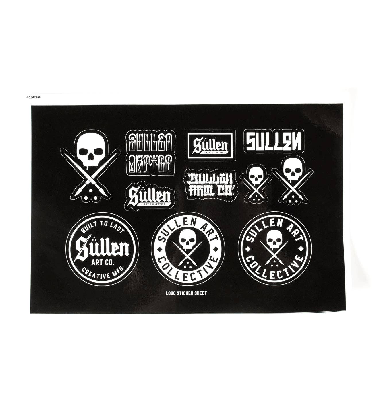 BLACK WHITE Sullen Logo Sticket Sheet for wholesale on Faire1