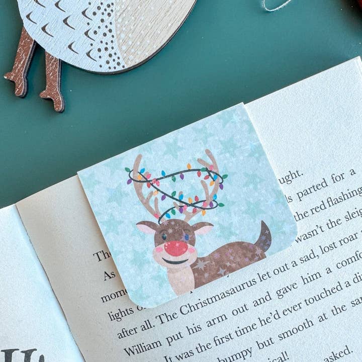 FESTIVE REINDEER MAGNETIC BOOKMARK for wholesale by Dolly and Fred Designs