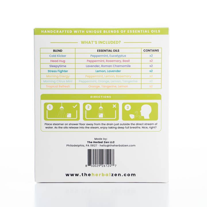 The Herbal Zen - Wholesale Shower Steamer/Bomb - Medicine Cabinet Shower Steamer Gift Box | Valentine’s Set8