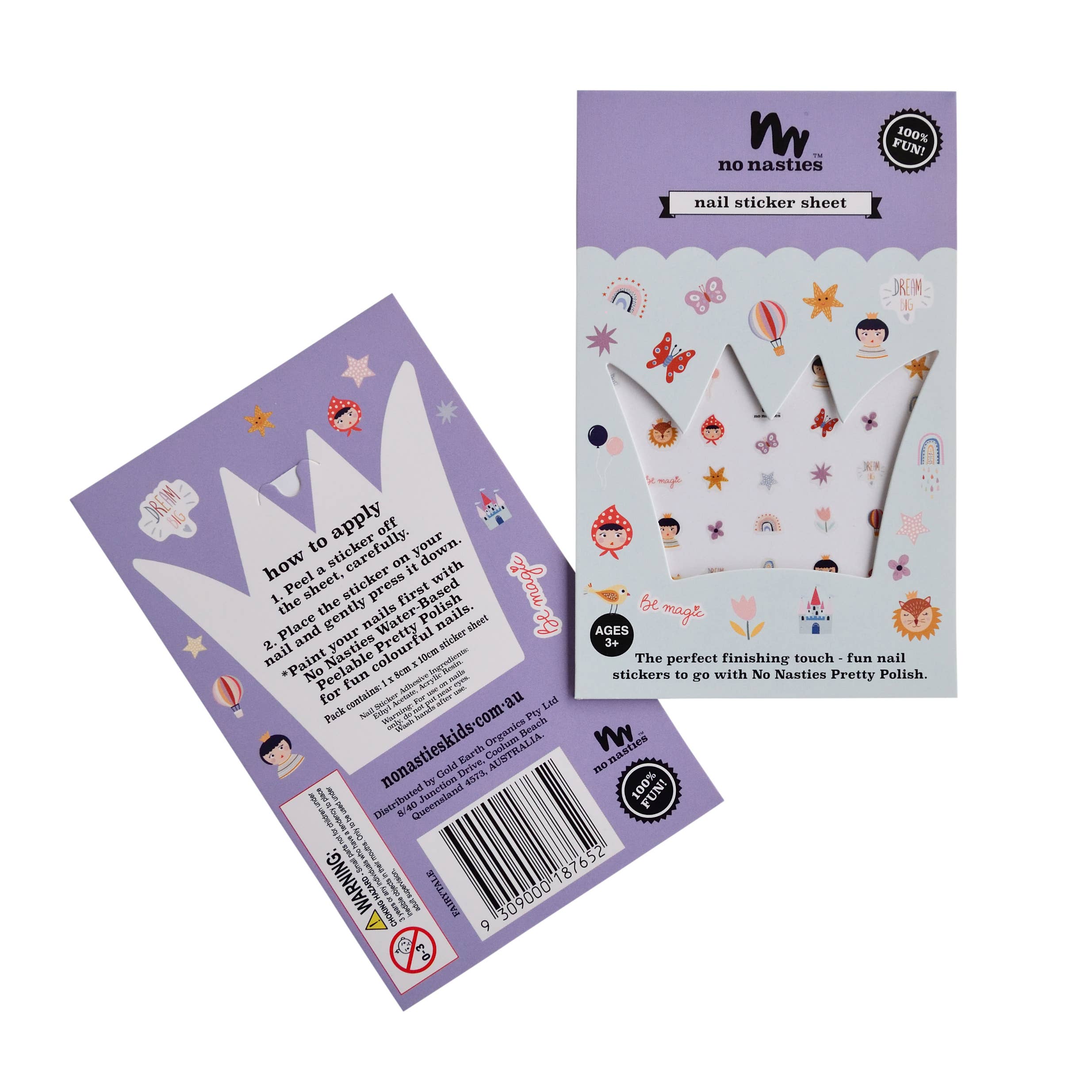 no nasties kids – Engroshandel Negledesign – Eventyr-tema negleklistermærker2