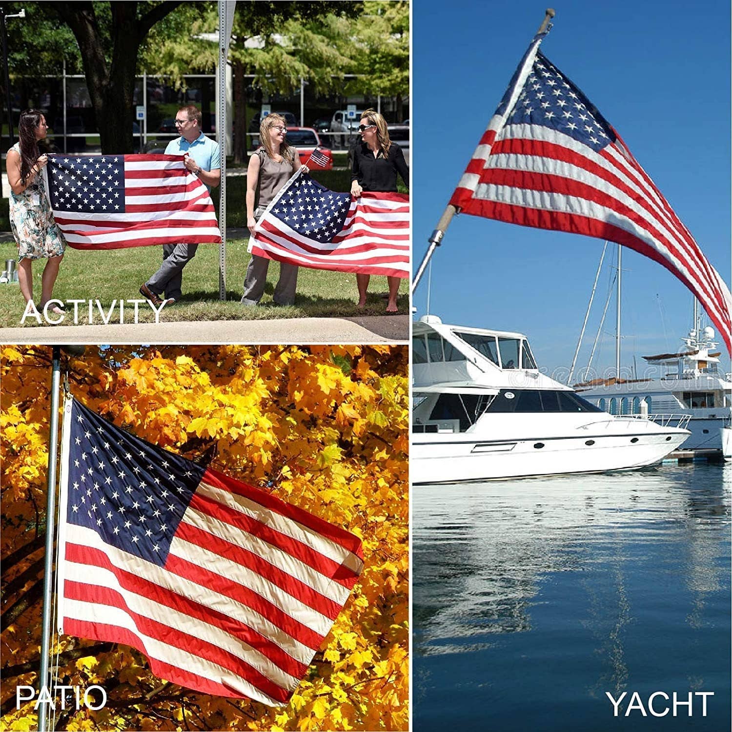 Hometeczone LLC - Wholesale Flag - American Flag 5x8 ft 4x6 ft 3x5 ft Outdoor Heavy Duty Embroidered Stars USA Flag Sewn Stripes Fade Resistance Brass Grommets All Weather UV.6