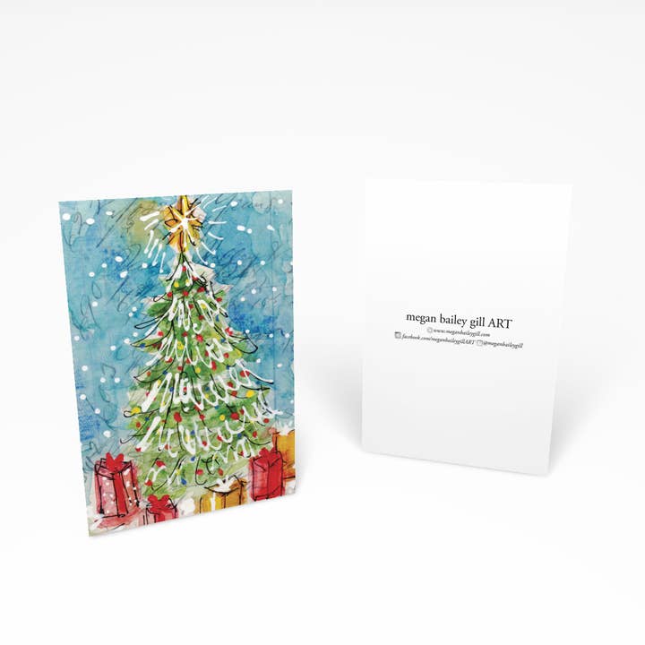 Traditional Christmas Tree 01 Note Card or Greeting Card for wholesale by MeganBaileyGillART
