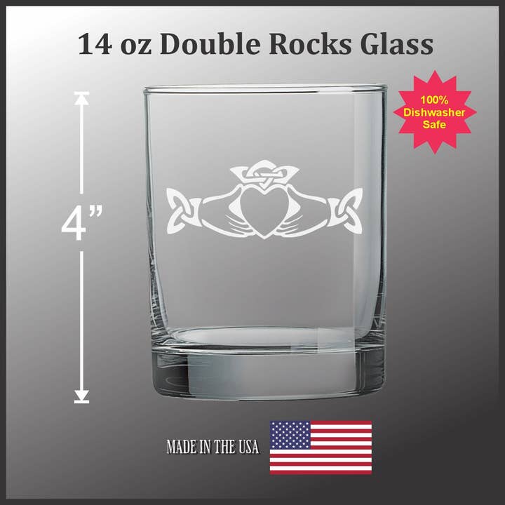 Adirondack Etching LLC - Wholesale Drinking Glass/Cup - Celtic Claddagh - Glassware2