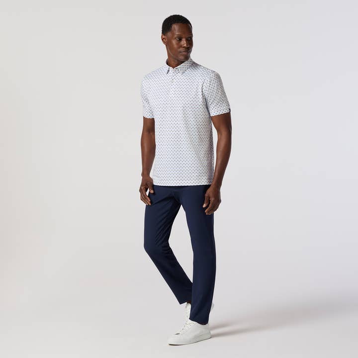 Halyard SS Polo - Provence Layered Diamond for wholesale by Mizzen+Main