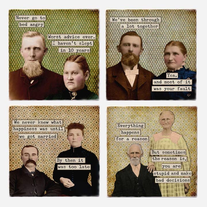 Sous-verres Wedded Bliss pour la vente par Versatile Coasters