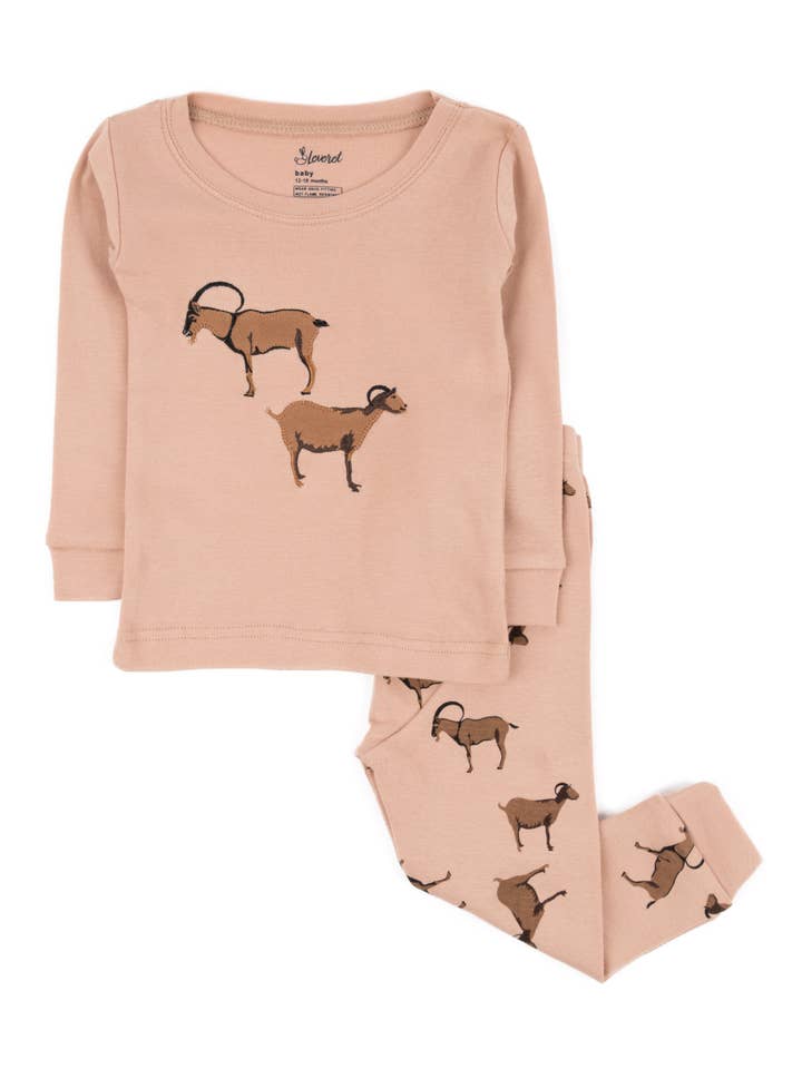 Leveret Pajamas - Wholesale Sleepwear Set - Kids - Kids Two Piece Cotton Pajamas Print Animals4