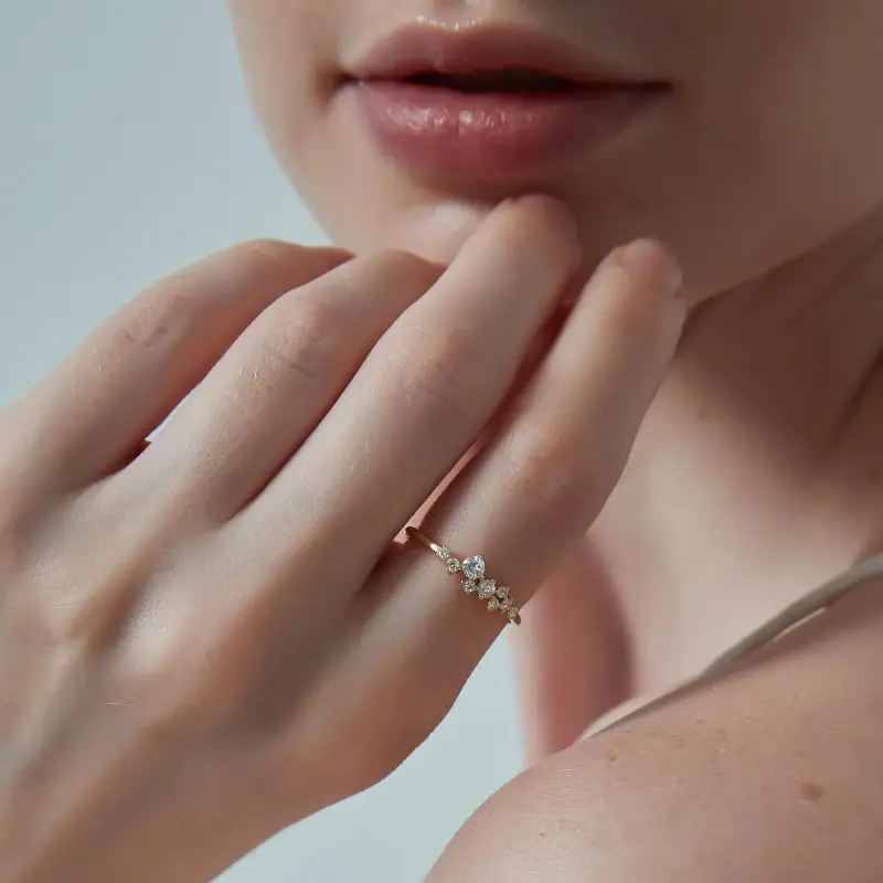 Perimade & Co. LLC - Wholesale Multi-Stone Ring - Moissanite Star Cluster Wedding Ring in 925 Sterling Silver1