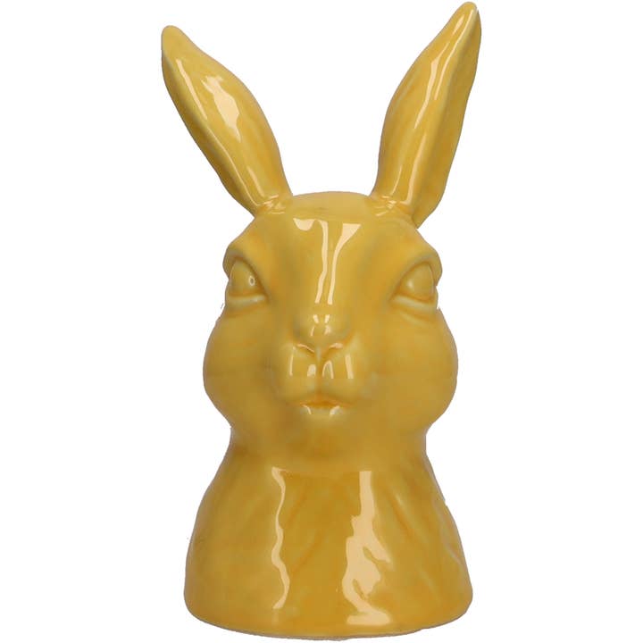 Tête de lapin céramique « Aimar », jaune, L 13,5 cm x l 12 cm x H 21 cm pour la vente par Vosteen