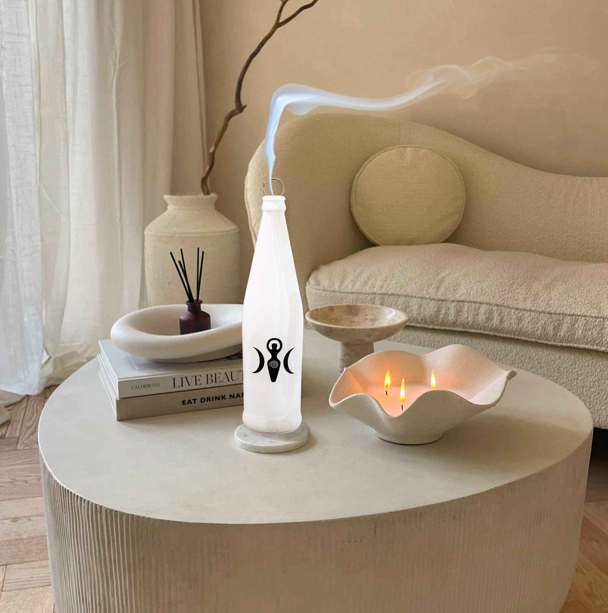 Kheops International – Engroshandel Røgelsesholder – Glasrygerflaske Røgelsesbrænder - Trefoldig Månegudinde3