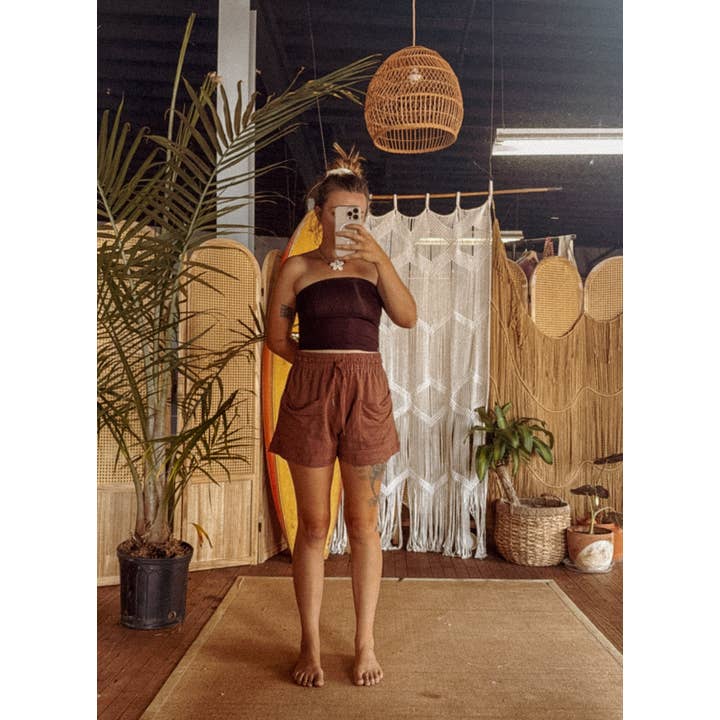 Gardenbelle Shop - Wholesale Shorts - Women's - Organic Hemp Boho Shorts, Slouchy Natural Shorts13