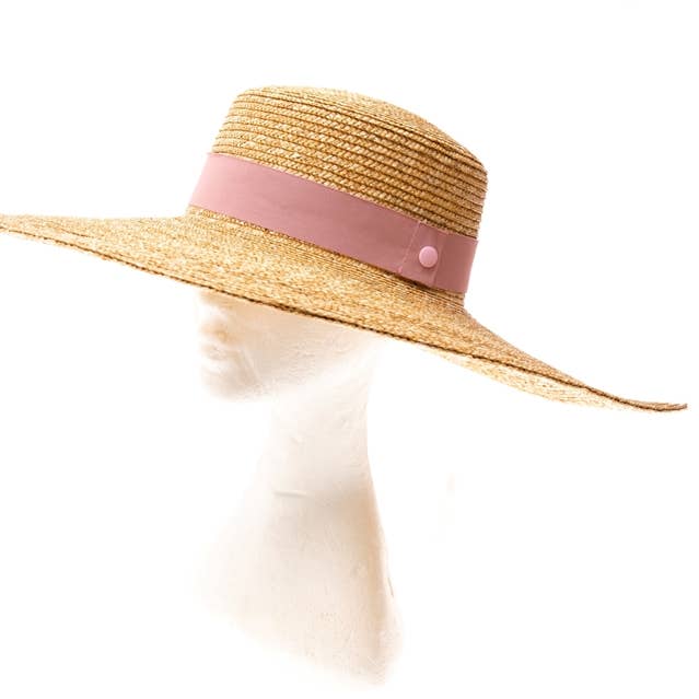 DNMC - Wholesale Straw Hat - Women's - Fine Straw Wide Brim Boater Hat